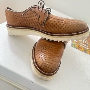 Men's Brown Perforated Leather Shoes